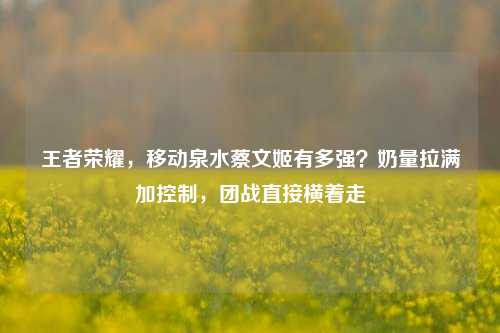 王者荣耀,移动泉水蔡文姬有多强?奶量拉满加控制,团战直接横着走
