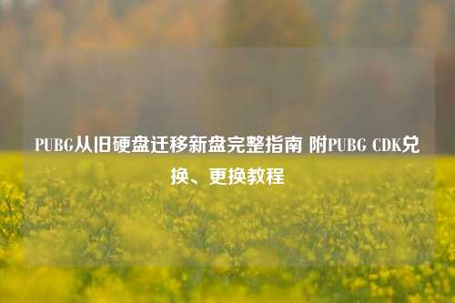 PUBG从旧硬盘迁移新盘完整指南 附PUBG CDK兑换、更换教程