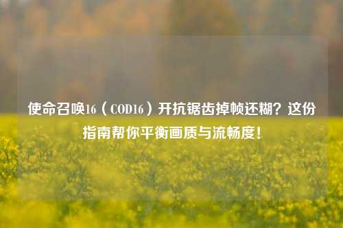使命召唤16(COD16)开抗锯齿掉帧还糊?这份指南帮你平衡画质与流畅度!