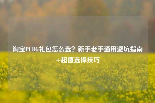 *** PUBG礼包怎么选?新手老手通用避坑指南+超值选择技巧