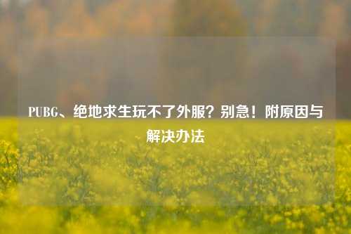 PUBG、绝地求生玩不了外服?别急!附原因与解决办法