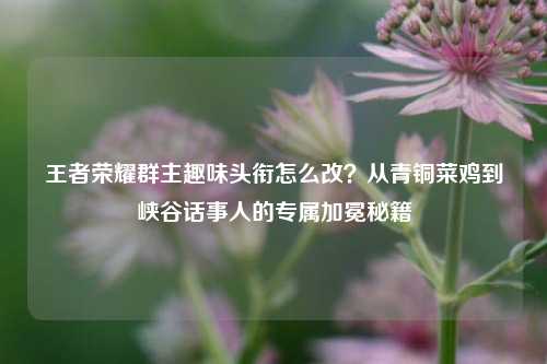 王者荣耀群主趣味头衔怎么改?从青铜菜鸡到峡谷话事人的专属加冕秘籍