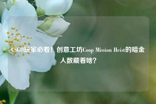 CSGO玩家必看!创意工坊Coop Mission Heist的暗金人数藏着啥?