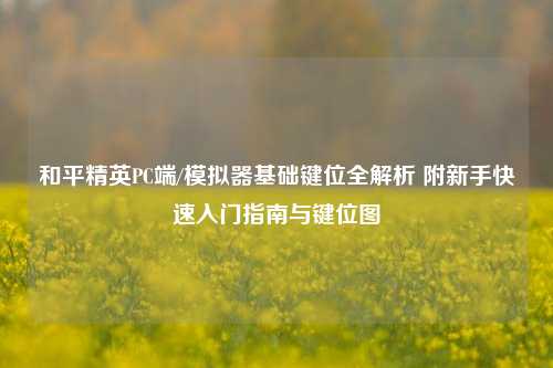 和平精英PC端/模拟器基础键位全解析 附新手快速入门指南与键位图