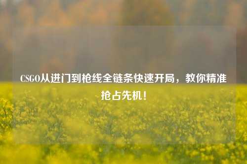 CSGO从进门到枪线全链条快速开局,教你精准抢占先机!