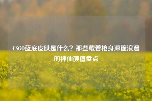 CSGO蓝底皮肤是什么?那些藏着枪身深邃浪漫的神仙颜值盘点