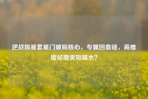 逆战陨星套星门破局核心,专属回血链,高难度站撸爽如喝水?