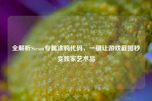 全解析Steam专属涂鸦代码,一键让游戏截图秒变独家艺术品