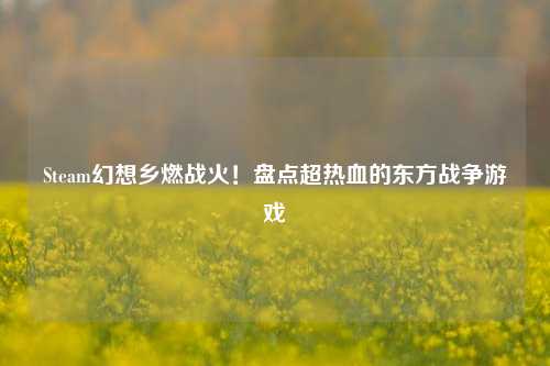 Steam幻想乡燃战火!盘点超热血的东方战争游戏