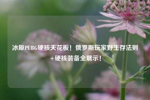 冰原PUBG硬核天花板!俄罗斯玩家野生存法则+硬核装备全展示!