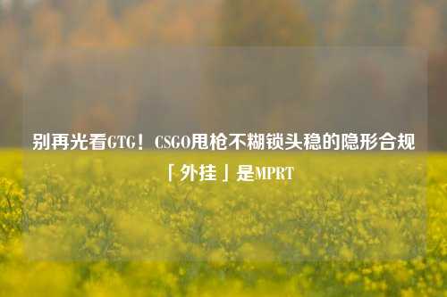 别再光看GTG!CSGO甩枪不糊锁头稳的隐形合规「外挂」是MPRT