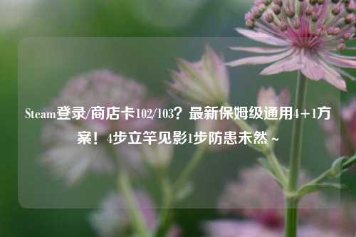 Steam登录/商店卡102/103?最新保姆级通用4+1方案!4步立竿见影1步防患未然~