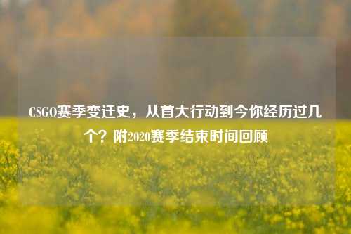 CSGO赛季变迁史,从首大行动到今你经历过几个?附2020赛季结束时间回顾