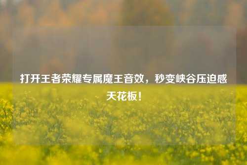 打开王者荣耀专属魔王音效,秒变峡谷压迫感天花板!