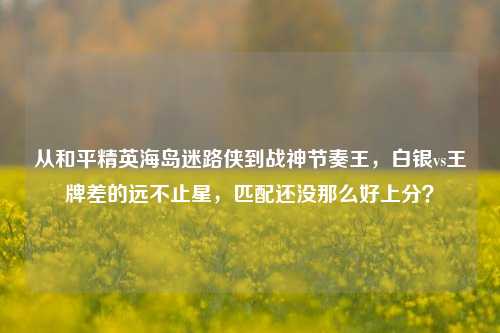 从和平精英海岛迷路侠到战神节奏王,白银vs王牌差的远不止星,匹配还没那么好上分?