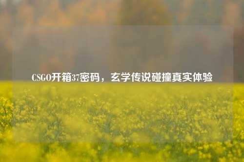 CSGO开箱37密码,玄学传说碰撞真实体验