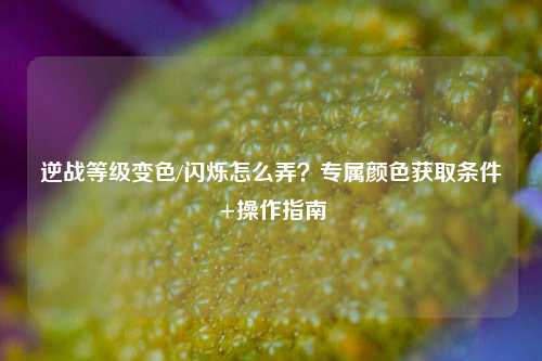 逆战等级变色/闪烁怎么弄?专属颜色获取条件+操作指南