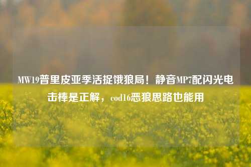 MW19普里皮亚季活捉饿狼局!静音MP7配闪光电击棒是正解,cod16恶狼思路也能用