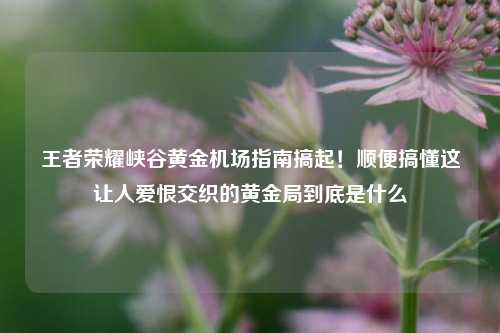 王者荣耀峡谷黄金机场指南搞起!顺便搞懂这让人爱恨交织的黄金局到底是什么