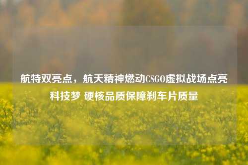 航特双亮点,航天精神燃动CSGO虚拟战场点亮科技梦 硬核品质保障刹车片质量