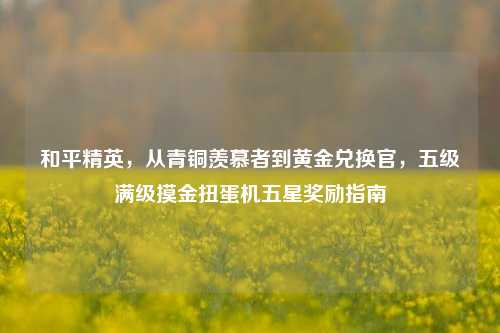 和平精英,从青铜羡慕者到黄金兑换官,五级满级摸金扭蛋机五星奖励指南