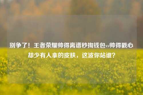 别争了!王者荣耀帅得离谱秒掏钱包vs帅得戳心却少有人拿的皮肤,这波你站谁?