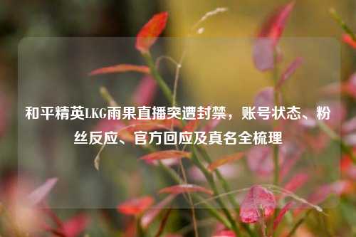 和平精英LKG雨果直播突遭封禁,账号状态、粉丝反应、官方回应及真名全梳理