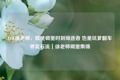 LOL徐老师,既是碉堡时刻缔造者 也是坑爹翻车界泥石流|徐老师碉堡集锦