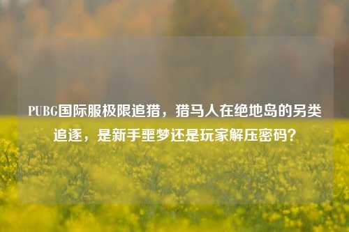 PUBG国际服极限追猎,猎马人在绝地岛的另类追逐,是新手噩梦还是玩家解压密码?