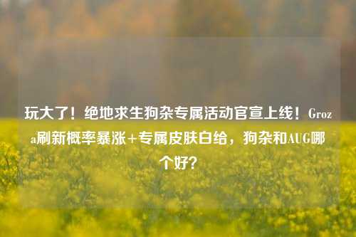 玩大了!绝地求生狗杂专属活动官宣上线!Groza刷新概率暴涨+专属皮肤白给,狗杂和AUG哪个好?