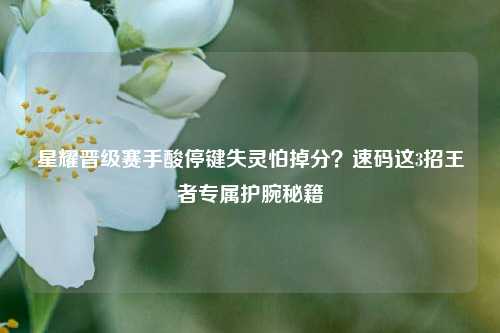 星耀晋级赛手酸停键失灵怕掉分?速码这3招王者专属护腕秘籍