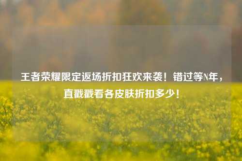 王者荣耀限定返场折扣狂欢来袭!错过等N年,直戳戳看各皮肤折扣多少!