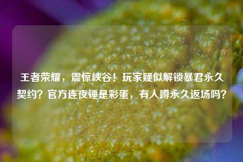 王者荣耀,震惊峡谷!玩家疑似解锁暴君永久契约?官方连夜锤是彩蛋,有人蹲永久返场吗?