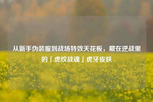 从新手伪装服到战场特效天花板,藏在逆战里的「虎纹战魂」虎牙皮肤