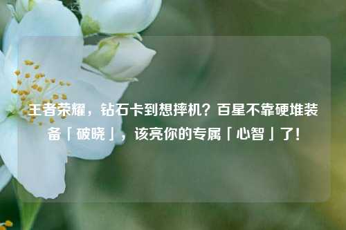 王者荣耀,钻石卡到想摔机?百星不靠硬堆装备「破晓」,该亮你的专属「心智」了!