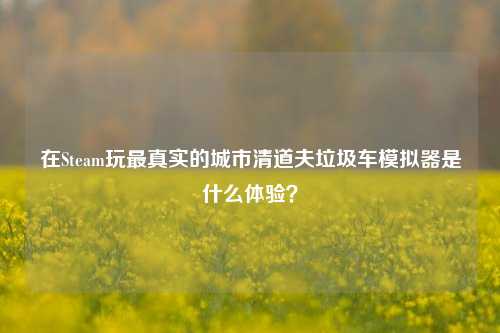 在Steam玩最真实的城市清道夫垃圾车模拟器是什么体验?