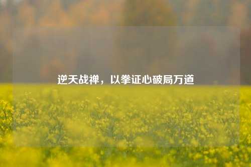逆天战禅,以拳证心破局万道