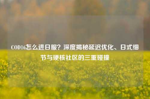 COD16怎么进日服?深度揭秘延迟优化、日式细节与硬核社区的三重碰撞