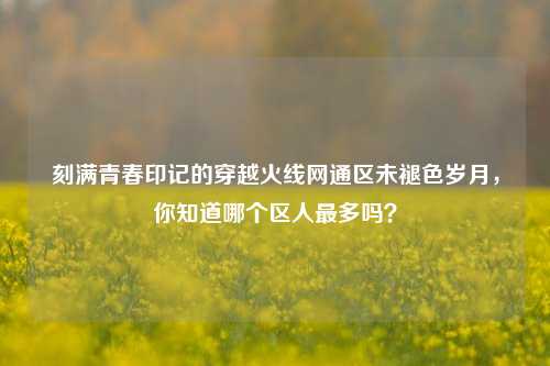 刻满青春印记的穿越火线网通区未褪色岁月,你知道哪个区人最多吗?