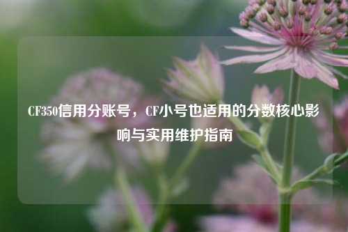 CF350信用分账号,CF小号也适用的分数核心影响与实用维护指南