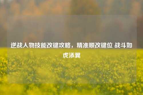 逆战人物技能改键攻略,精准顺改键位 战斗如虎添翼