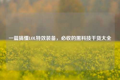 一篇搞懂LOL特效装备,必收的黑科技干货大全