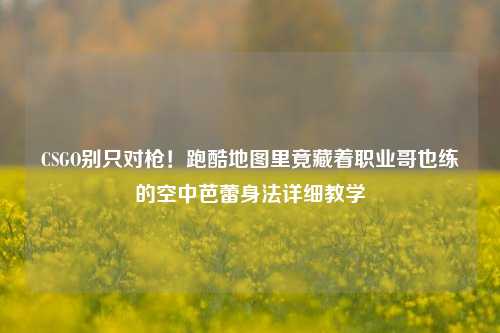 CSGO别只对枪!跑酷地图里竟藏着职业哥也练的空中芭蕾身法详细教学