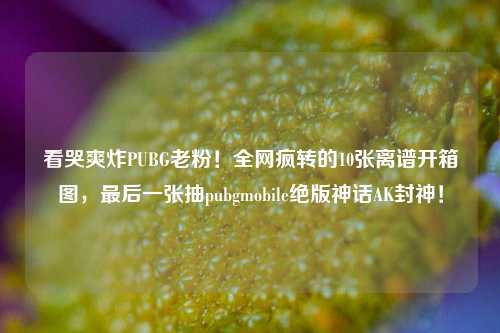 看哭爽炸PUBG老粉!全网疯转的10张离谱开箱图,最后一张抽pubgmobile绝版神话AK封神!