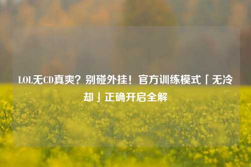 LOL无CD真爽?别碰外挂!官方训练模式「无冷却」正确开启全解